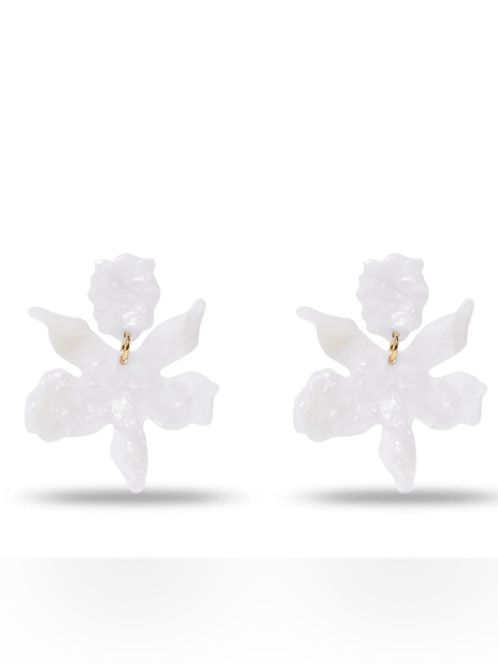 MOTHER OF PEARL SMALL PAPER LILY EARRINGS
